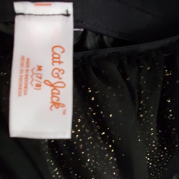 Cat & Jack Girls Gold Glitter Black Tulle Skirt - Picture 6 of 6